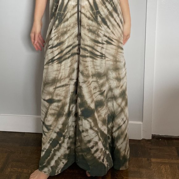 GYPSY 05 Silk Tie Dye Spaghetti Strap Maxi Beachy Boho Dress - Picture 2 of 7